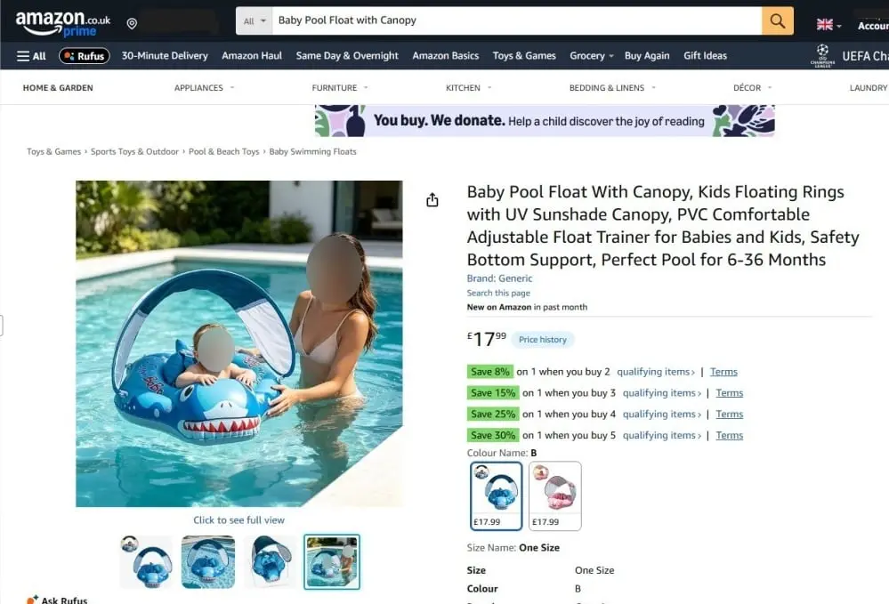Părinții avertizați: multe flotări de bebeluși vândute online sunt periculoase