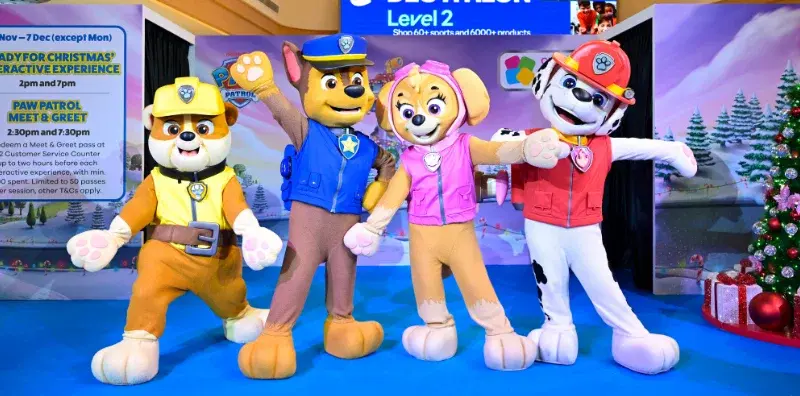 Întâlnește-te cu PAW Patrol's Chase, Marshall, Skye și Rubble la City Square Mall's Christmas Celebration