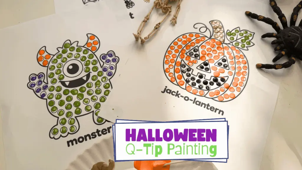 Pictură de Halloween cu bețișoare de vată: fișe gratuite de printat